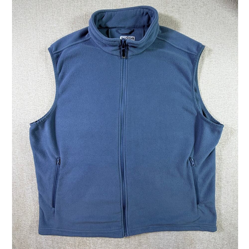 33000FT Men's Blue 2XL Zip Front Outdoor Fleece Hiking Vest Performance Gear